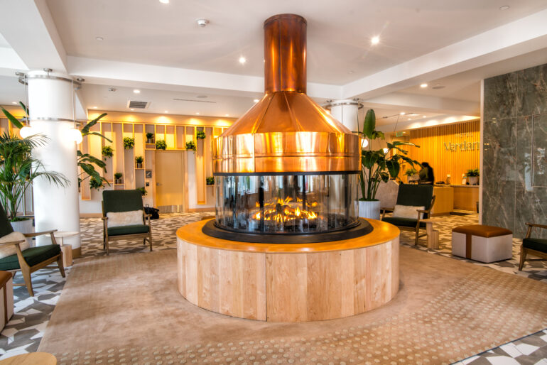 Hotel Verdant fireplace